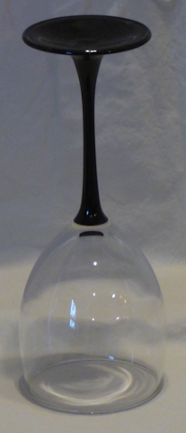 Black Stemmed Red Wine Glass