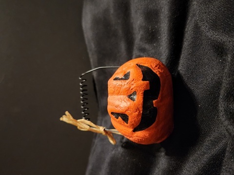 Small Paper Mache Pumpkin